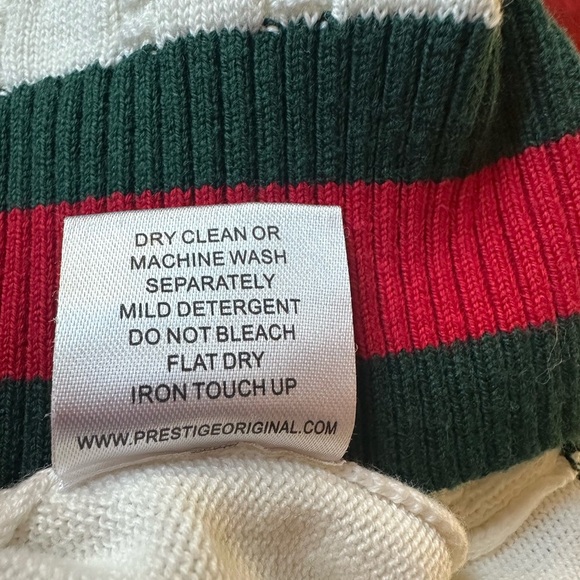 Prestige Original Men's White Cable Knit Sweater size L - Picture 2 of 9